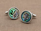 Natural Mother Pearl Abalone Round Cufflinks