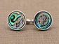 Natural Mother Pearl Abalone Round Cufflinks