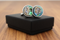 Natural Mother Pearl Abalone Round Cufflinks