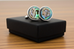 Natural Mother Pearl Abalone Round Cufflinks