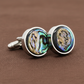Natural Mother Pearl Abalone Round Cufflinks