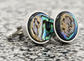 Natural Mother Pearl Abalone Round Cufflinks