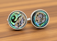 Natural Mother Pearl Abalone Round Cufflinks