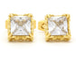 Yellow Gold White Princess Gem Cufflinks