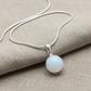 White Moonstone Ball Silver Necklace