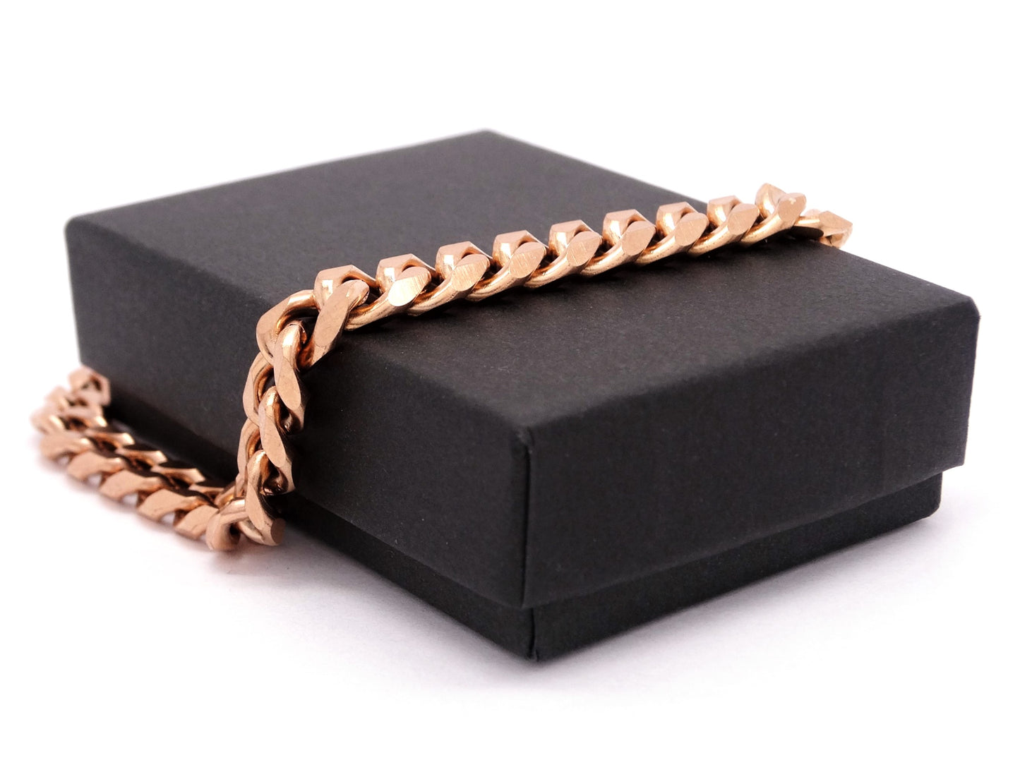Rose gold curb link bracelet GIFT BOX