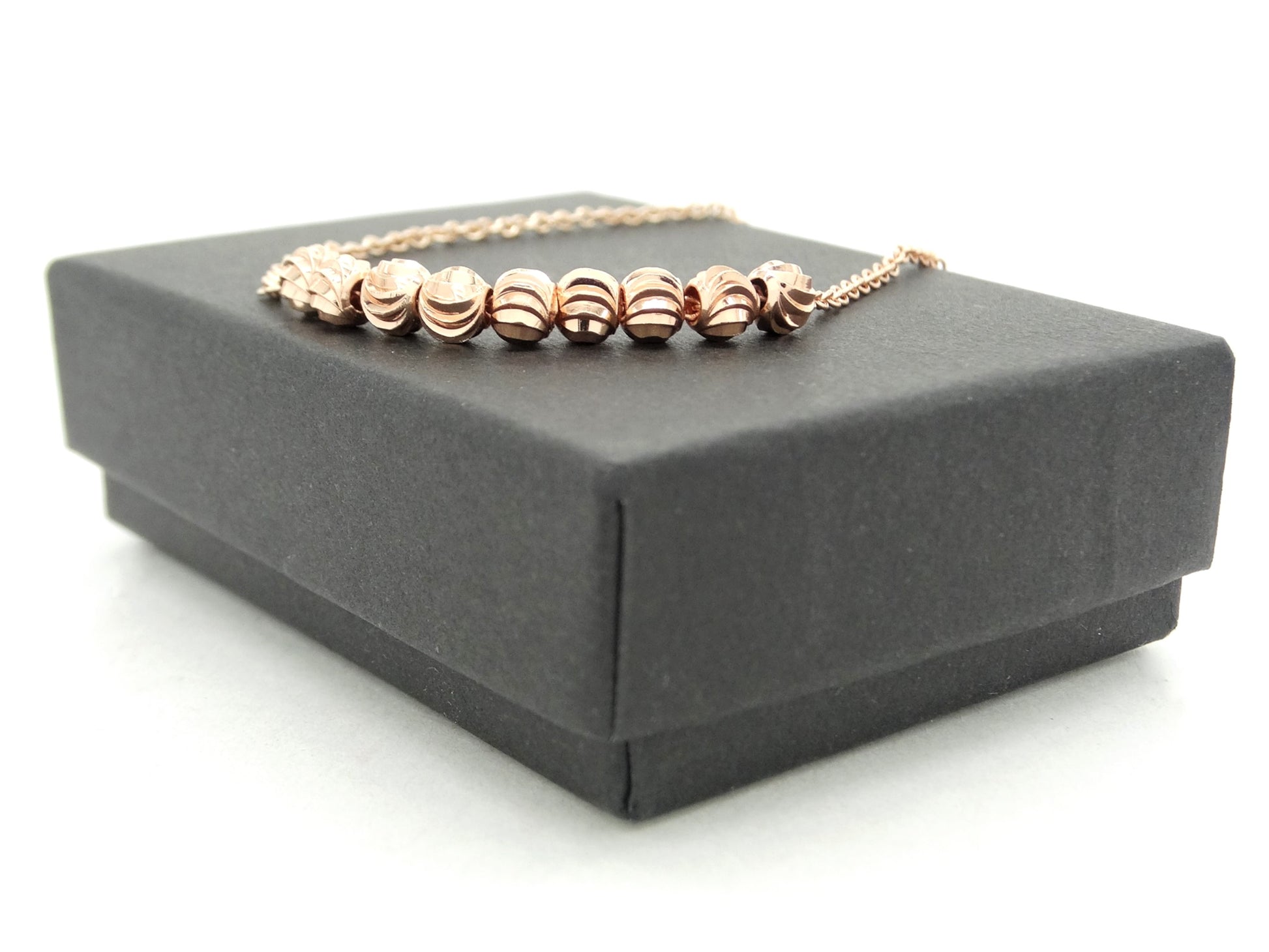 Rose gold bead chain anklet GIFT BOX