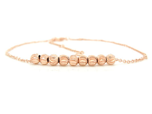 Rose gold bead chain anklet MAIN