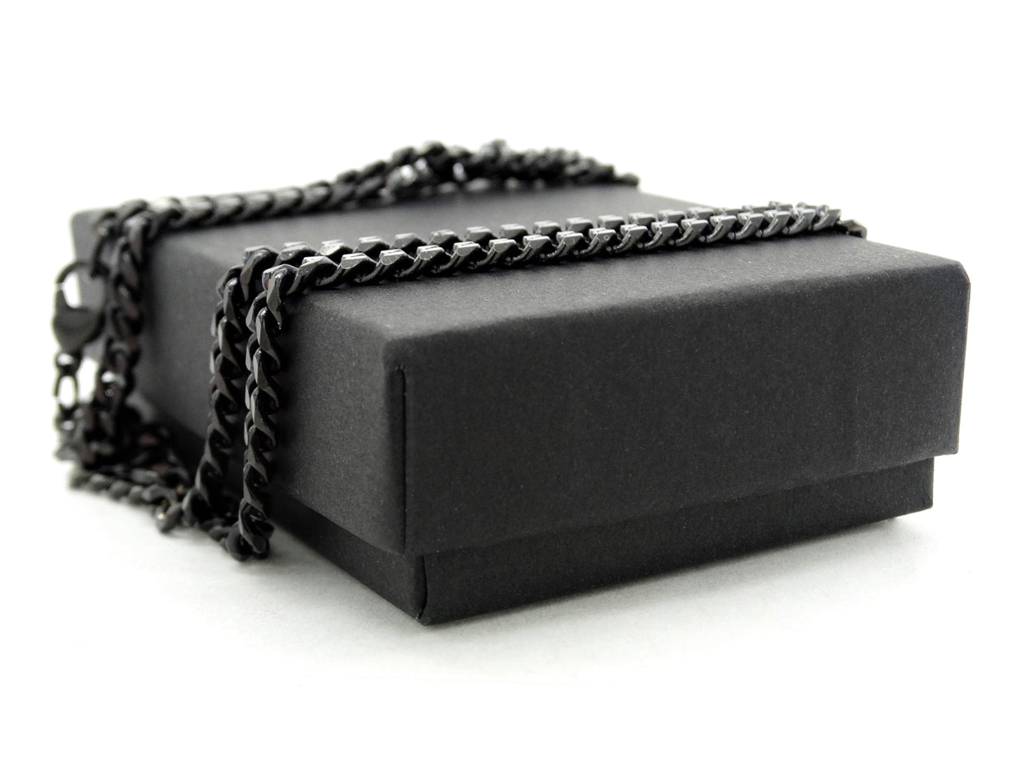 Black stainless steel thin chain anklet GIFT BOX