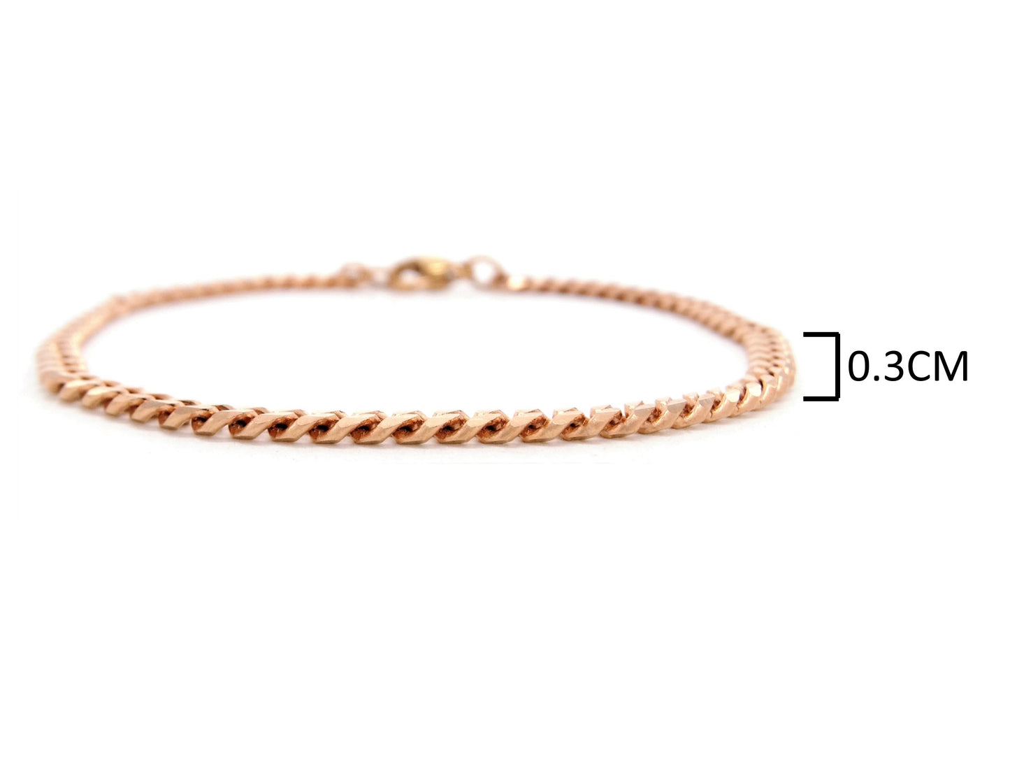 Rose gold thin chain anklet MEASUREMENT