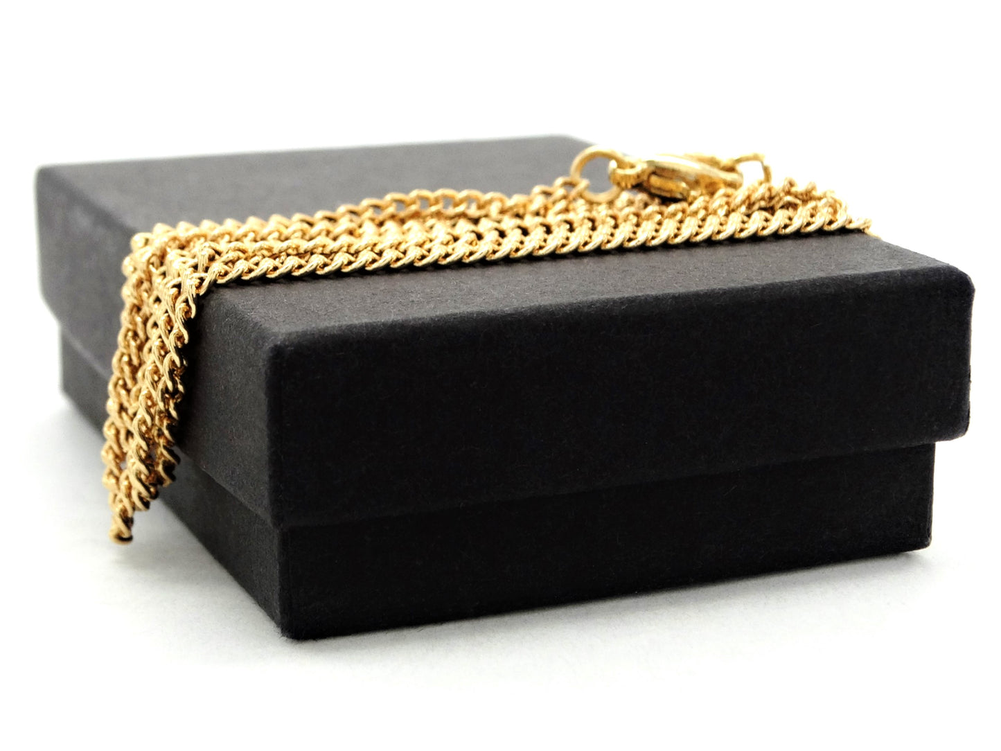 Yellow gold thin chain anklet GIFT BOX