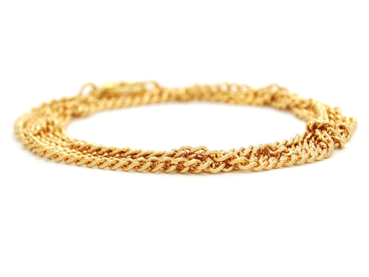 Yellow gold thin chain anklet DISPLAY