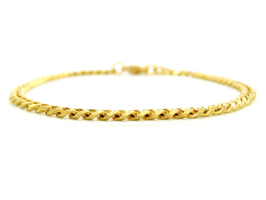 Yellow gold thin chain anklet MAIN