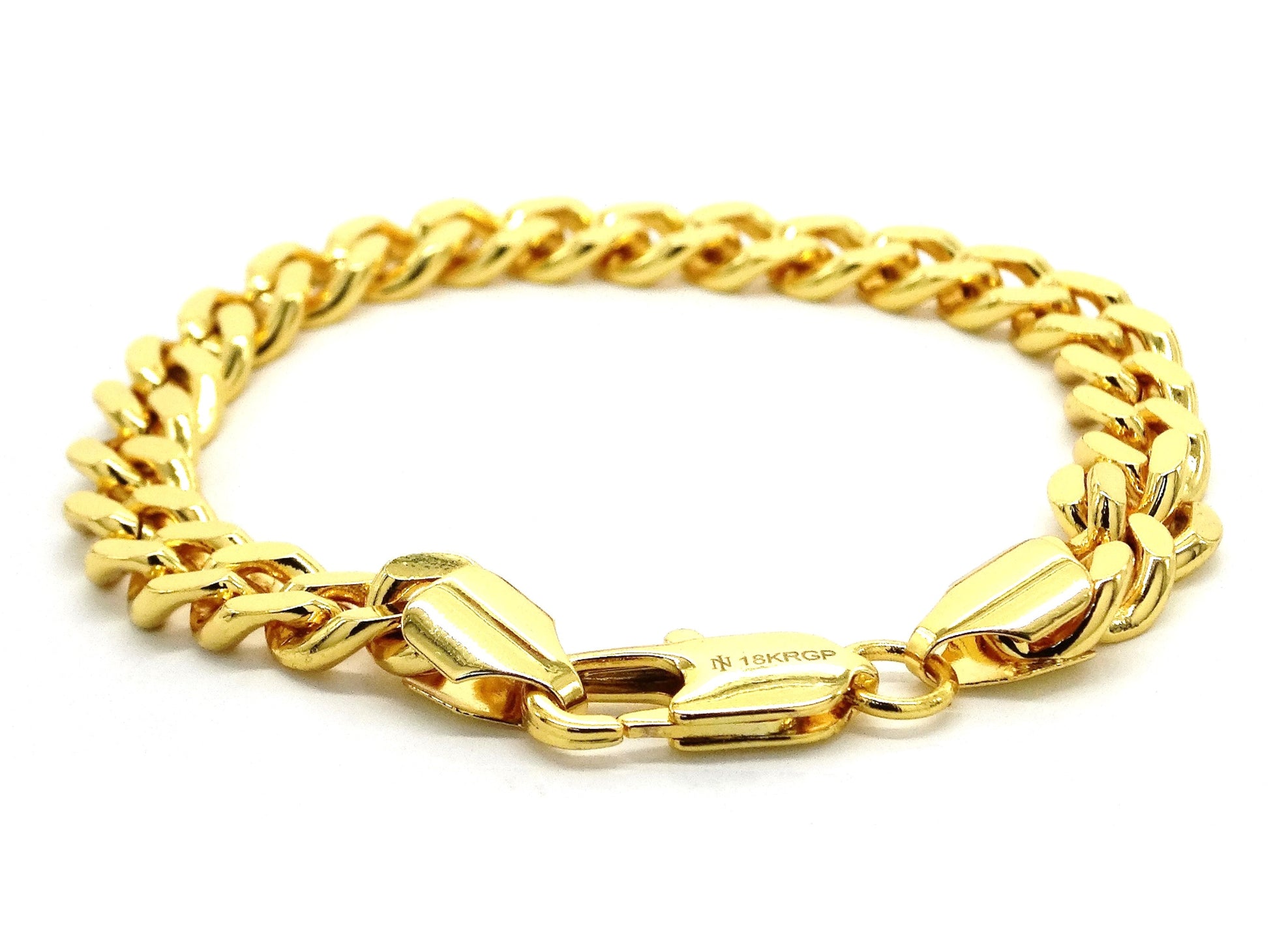 Gold curb link bracelet 2