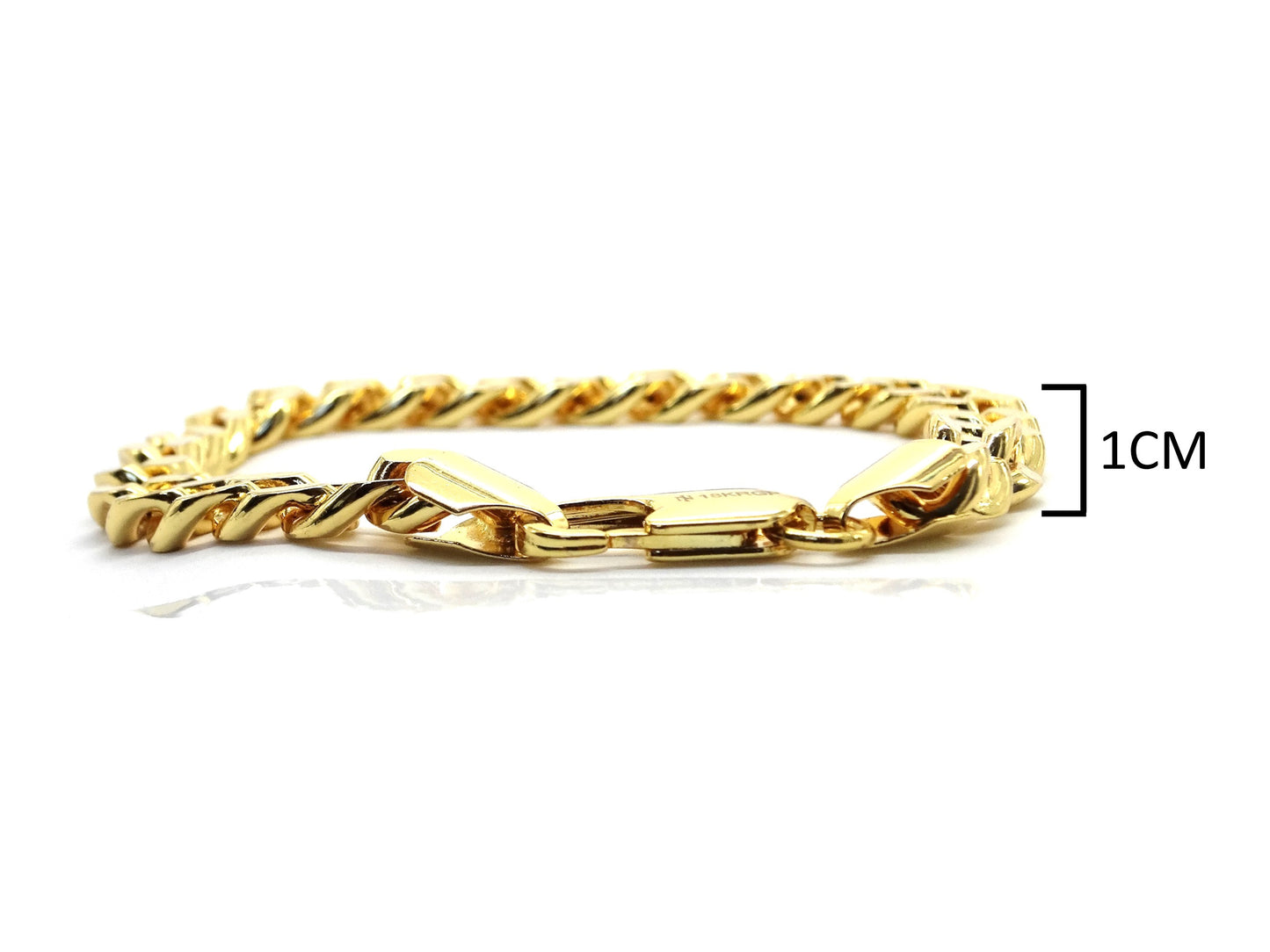 Gold curb link bracelet MEASUREMENT