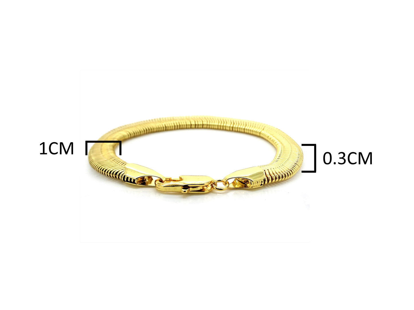 Gold snake chain bracelet MEASUREMENT