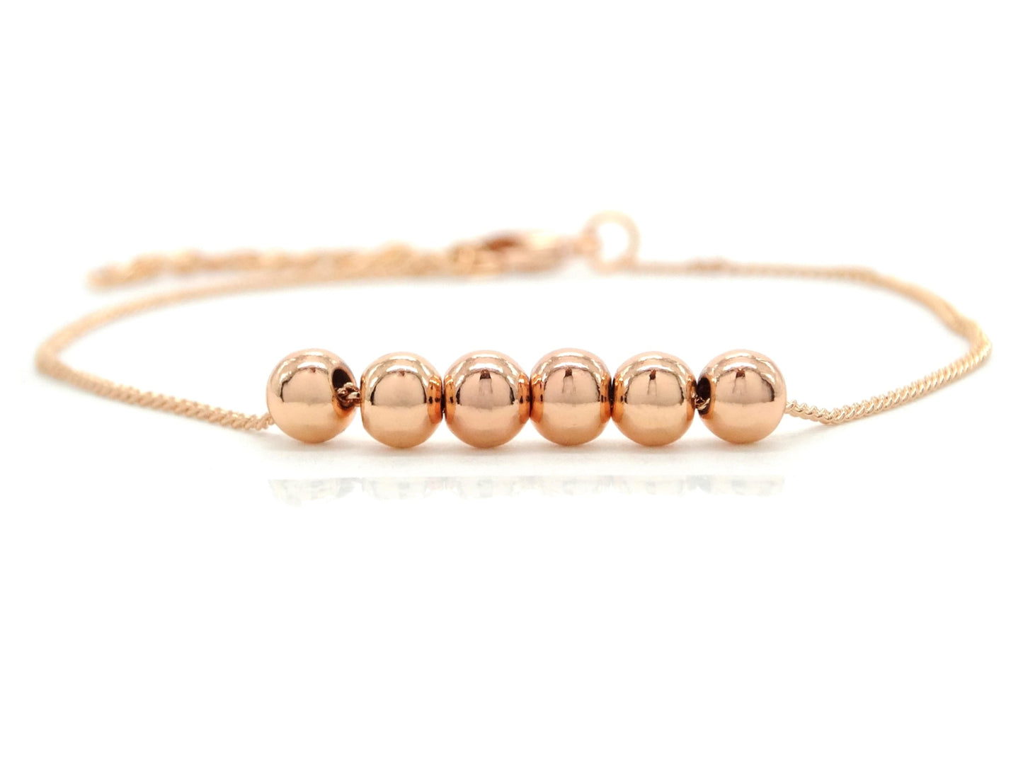 Rose gold bead chain bracelet MAIN