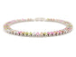 Different colored baguette tennis bracelet SIDE