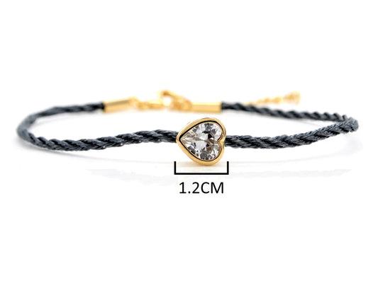 Navy blue yellow gold heart bracelet MEASUREMENT