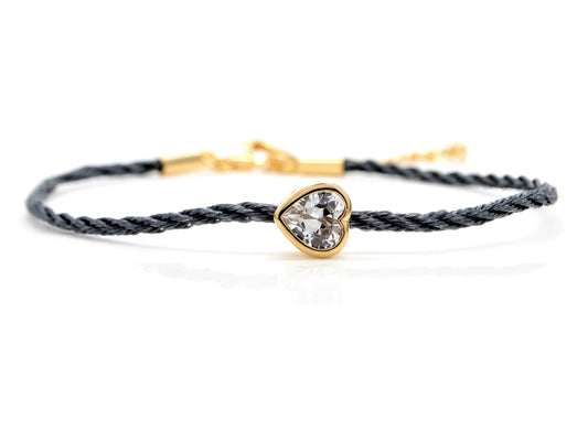 Navy blue yellow gold heart bracelet MAIN