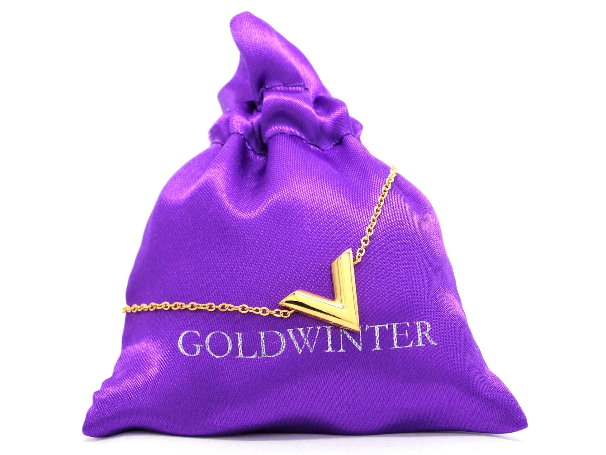 Yellow gold letter V bracelet GIFT BAG