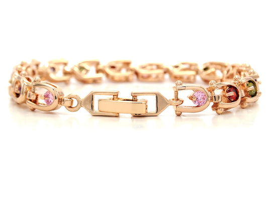 Rose gold different colours bracelet BACK