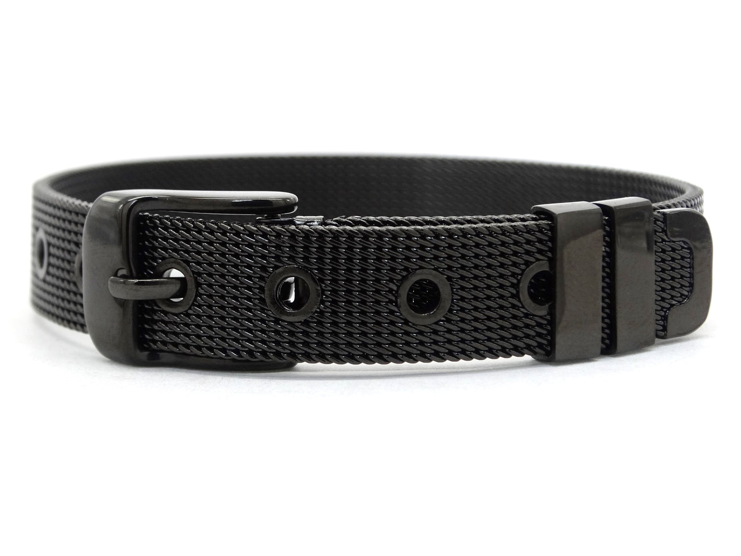 Black stainless steel belt bracelet MAIN