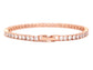 Rose Gold Thin Round White Tennis Bracelet BACK
