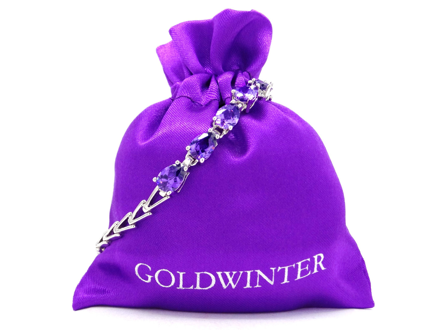 Sterling silver purple gems bracelet GIFT BAG