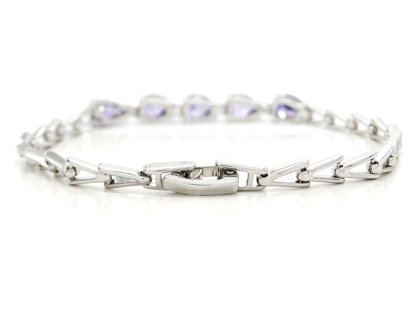 Sterling silver purple gems bracelet FASTENING