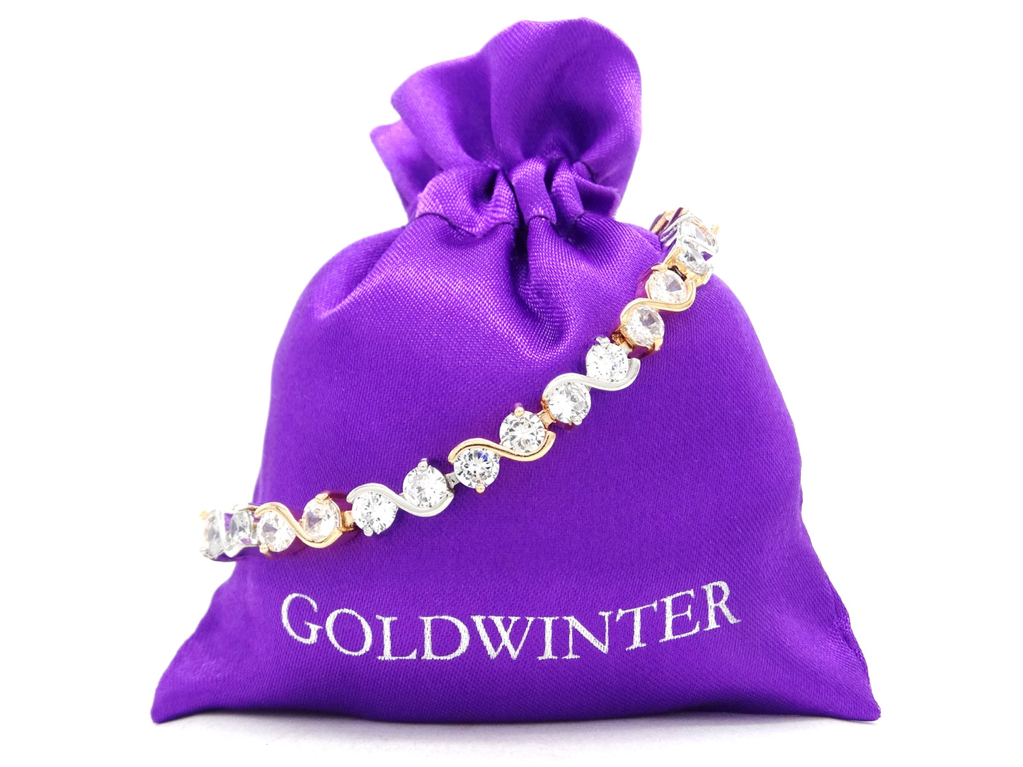Yellow and white gold gems bracelet GIFT BAG