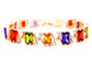Rose gold radiant different colored gems bracelet MAIN