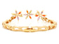 Gold rainbow flower marquise gems bracelet BACK