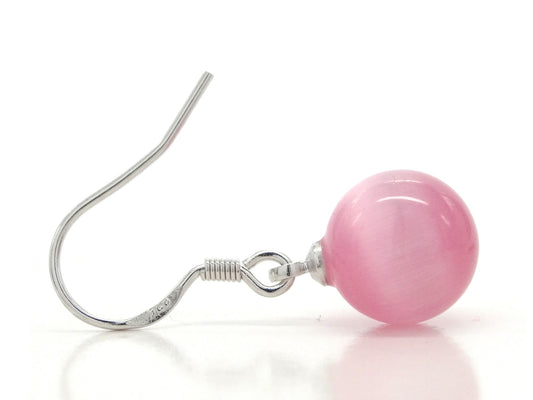 Pink ball moonstone earrings SECOND