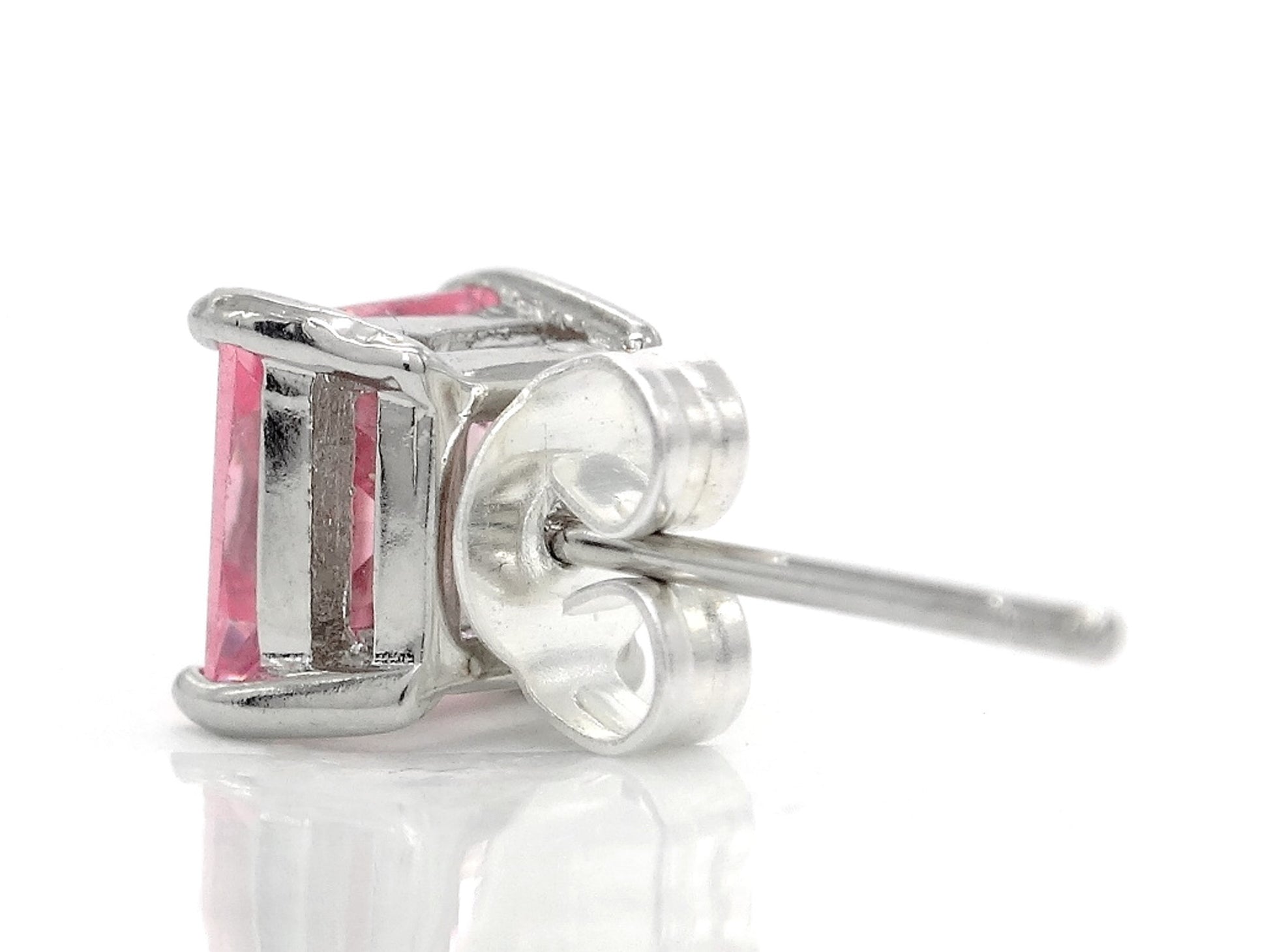 Pink princess stud earrings BACK