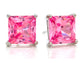 Pink princess stud earrings