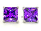 Purple princess stud earrings