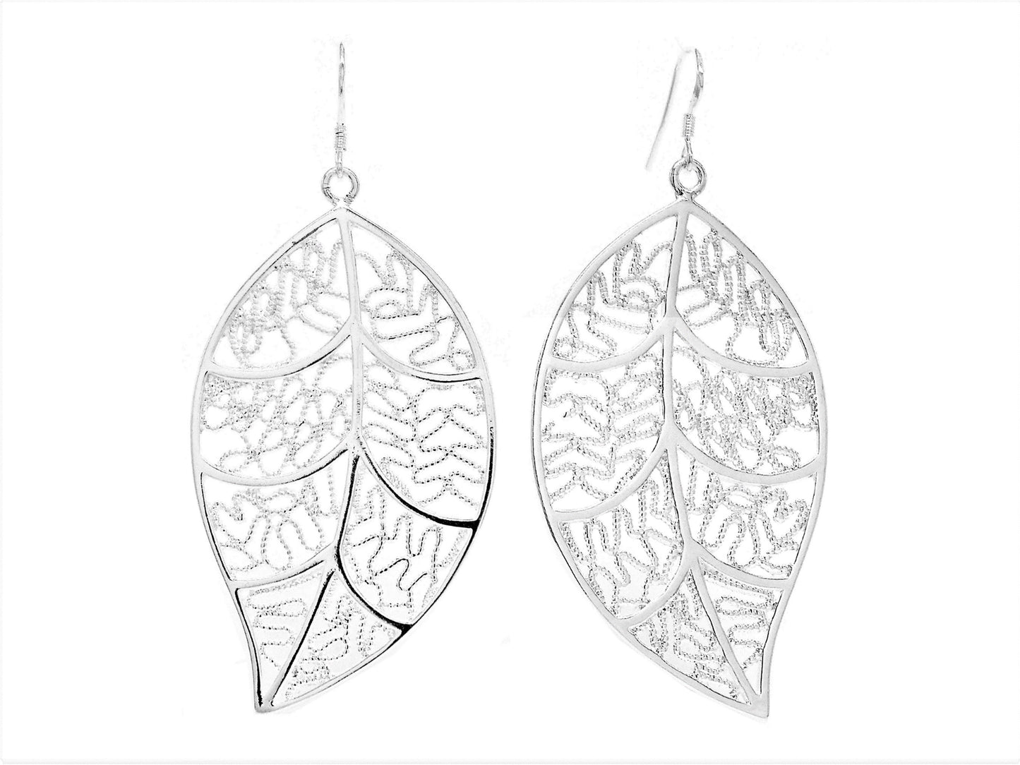Silver leaf earrings MAIN