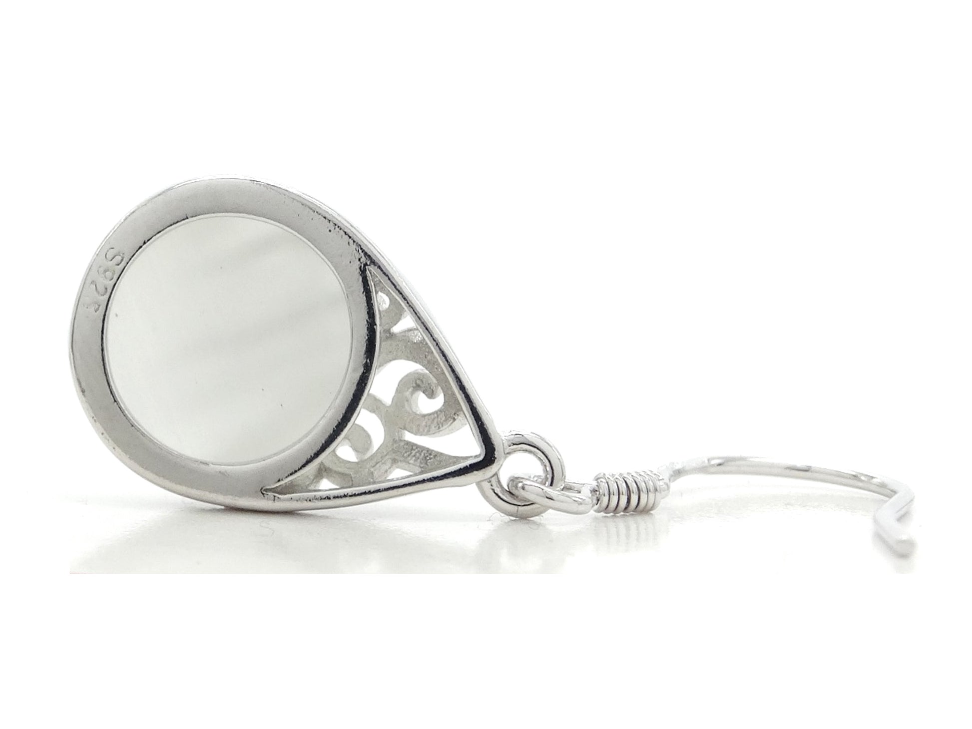 Decorated white moonstone earrings BACK