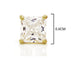 Clear princess gold stud earrings MEASUREMENT
