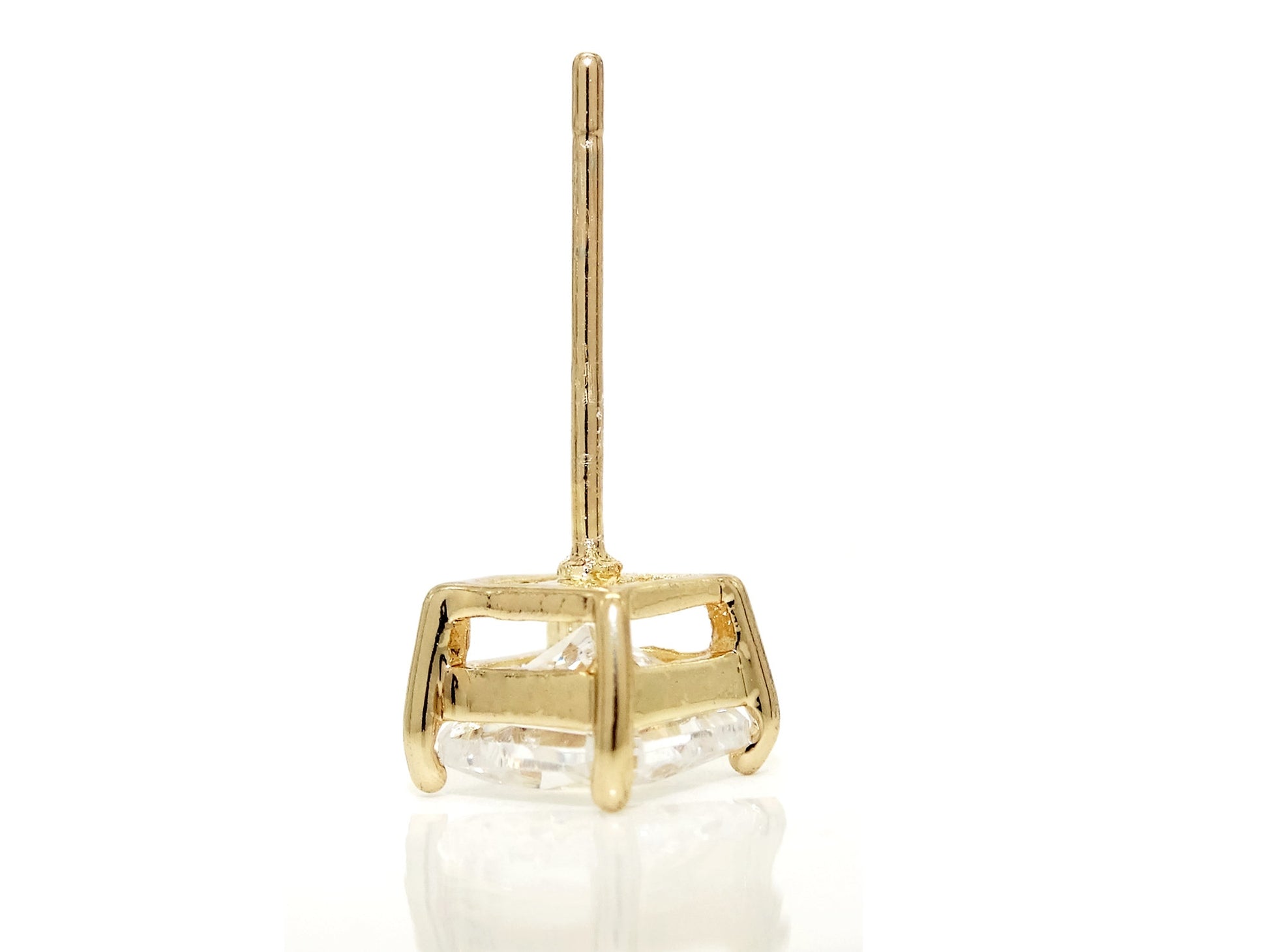 Clear princess gold stud earrings PIN