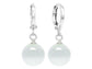 White moonstone hoop ball earrings MAIN
