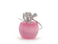 Pink apple earrings BACK