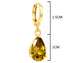 Gold green raindrop emerald type earrings MEASUREMENT