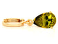 Gold green raindrop emerald type earrings FRONT