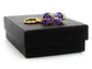 Yellow gold purple round gem necklace and earrings GIFT BOX