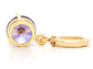 Yellow gold purple round gem necklace and earrings BACK