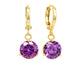 Purple gem gold earrings