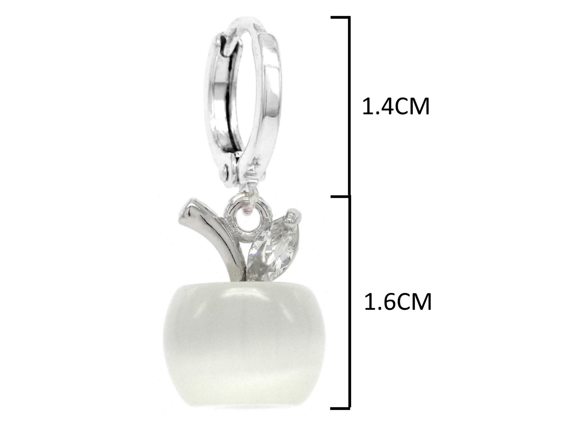 White apple hoop earrings MEASUREMENT