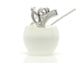 White apple earrings BACK